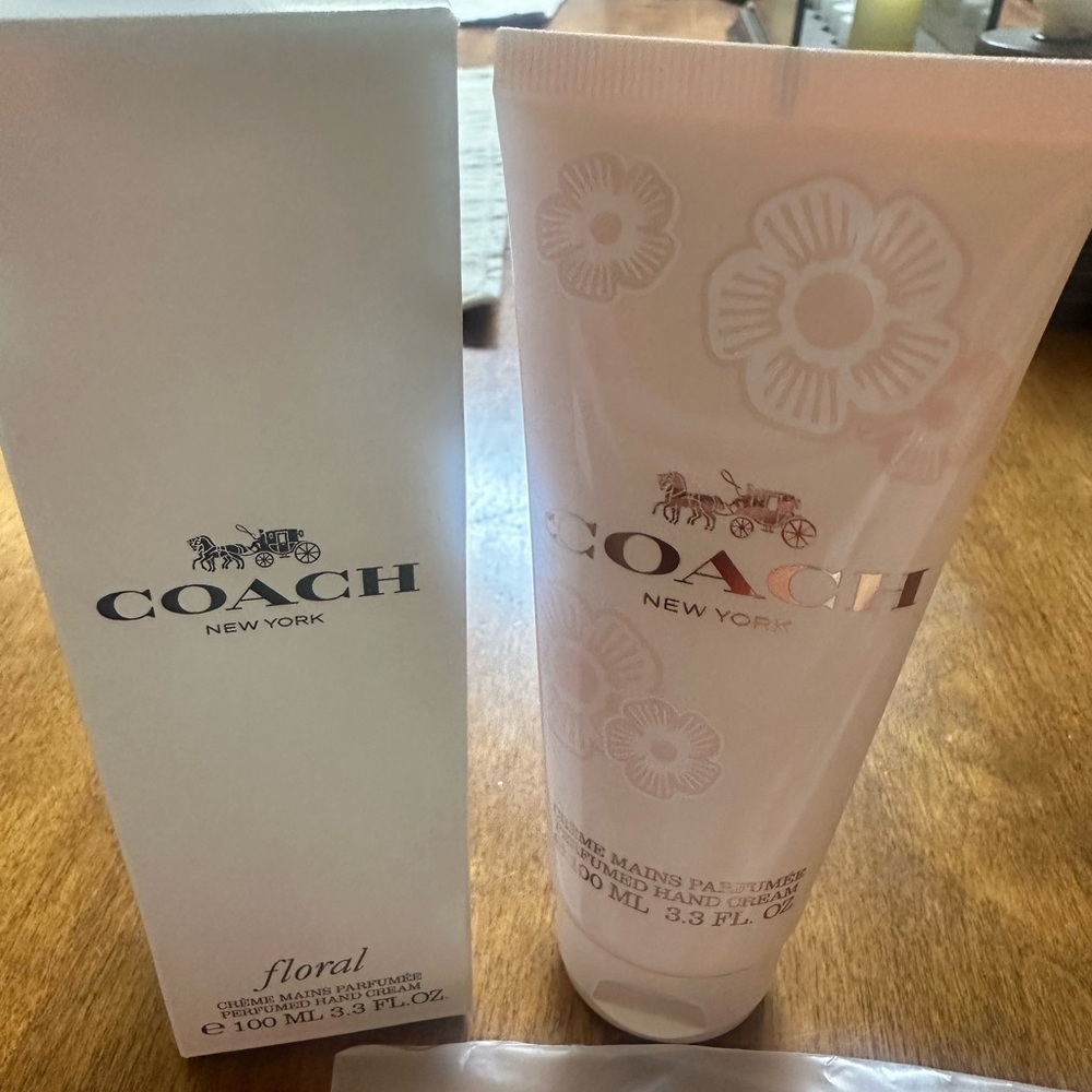 COACH cream full size lotion floral new bag